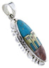 Sterling Silver Multicolor Native American Design Pendant YS67078